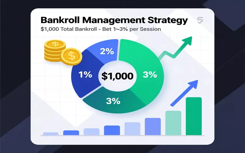 Bankroll management chart showing 1-3% betting unit strategy