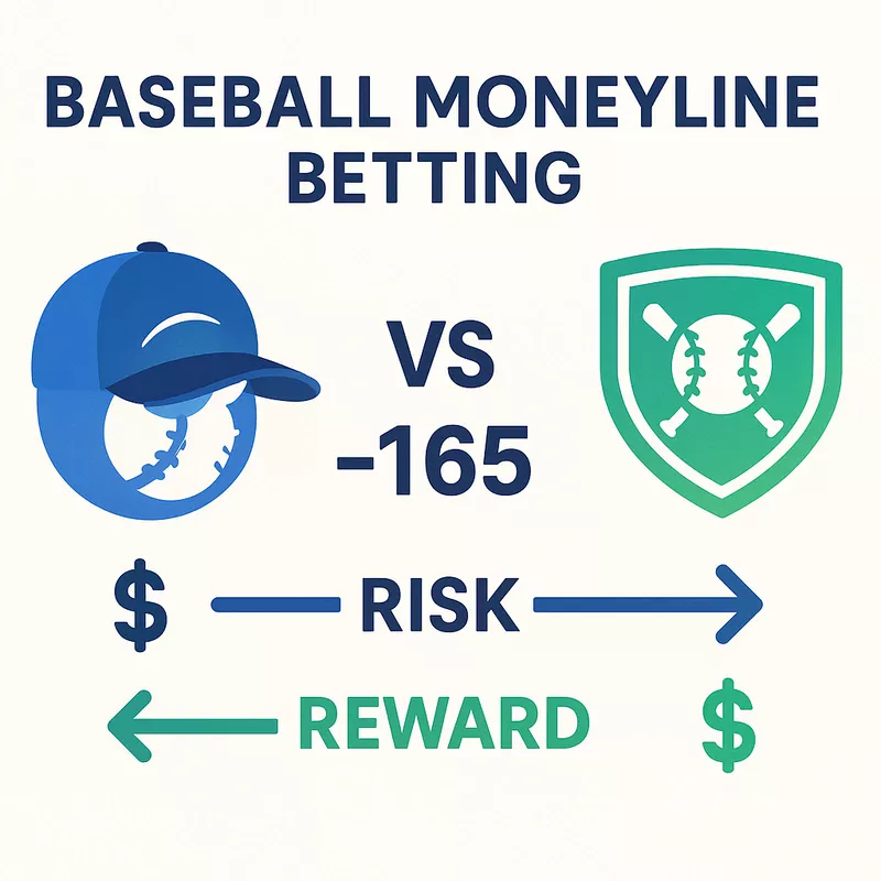 Visual diagram showing moneyline betting concept with odds and risk vs reward
